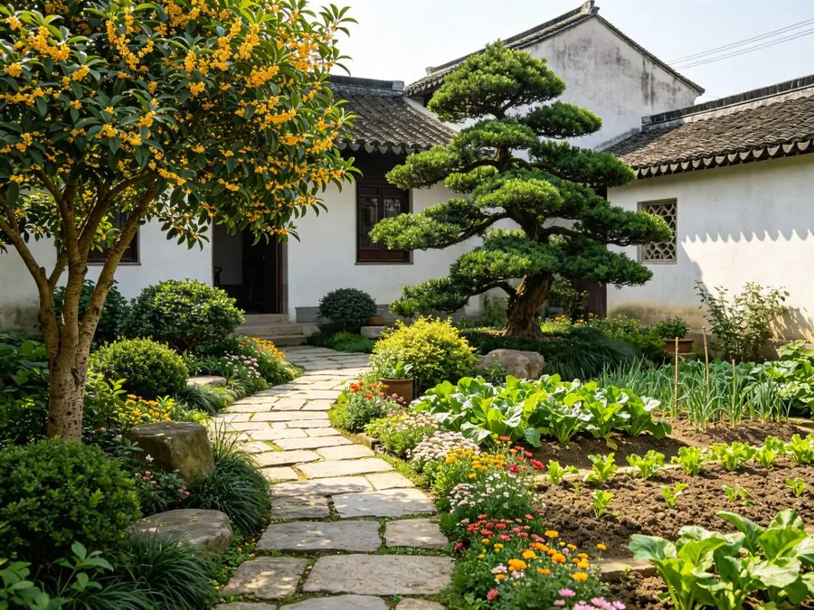 澧县乡村庭院绿化实景